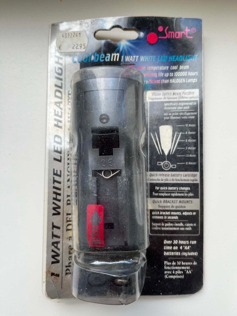 Fiets koplamp Smart, Fietsen en Brommers, Fietsaccessoires | Fietsverlichting, Ophalen of Verzenden, Nieuw, Batterij, Voorlicht