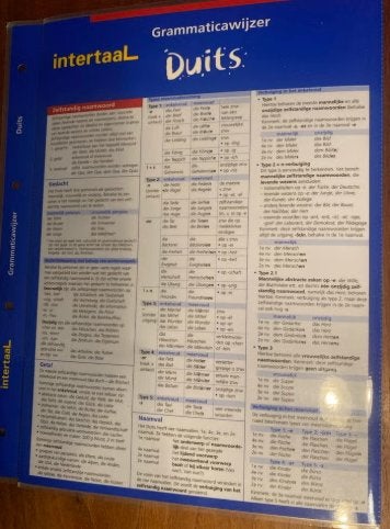Intertaal Grammaticawijzer Duits - Handige Uitklapbare Wijze, Ophalen of Verzenden, Alpha, Zo goed als nieuw
