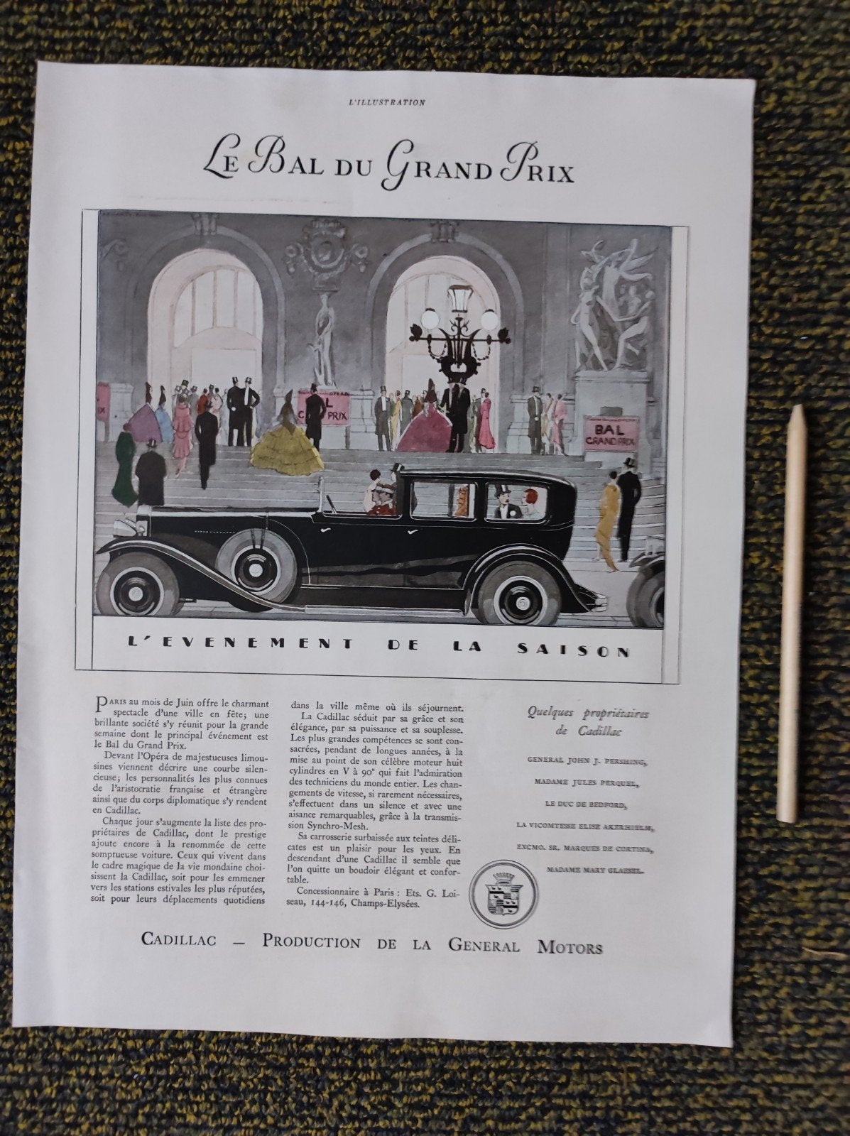 Cadillac advertentie uit jaren 20, Ophalen of Verzenden, Gebruikt, Auto's