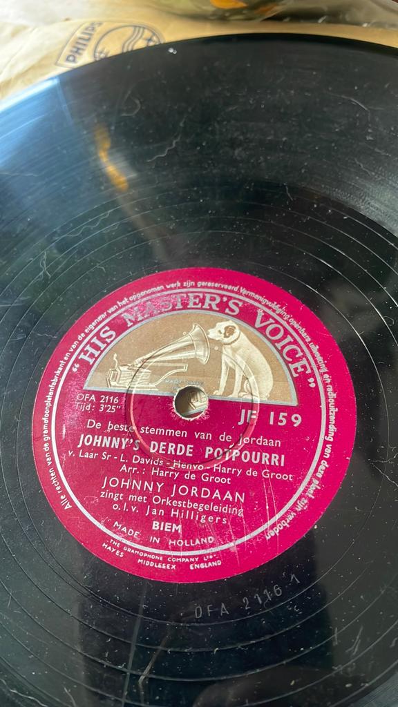 Johnny Jordaan - Diverse Singles (His Master's Voice), Ophalen, Gebruikt, 7 inch, Voor 1960