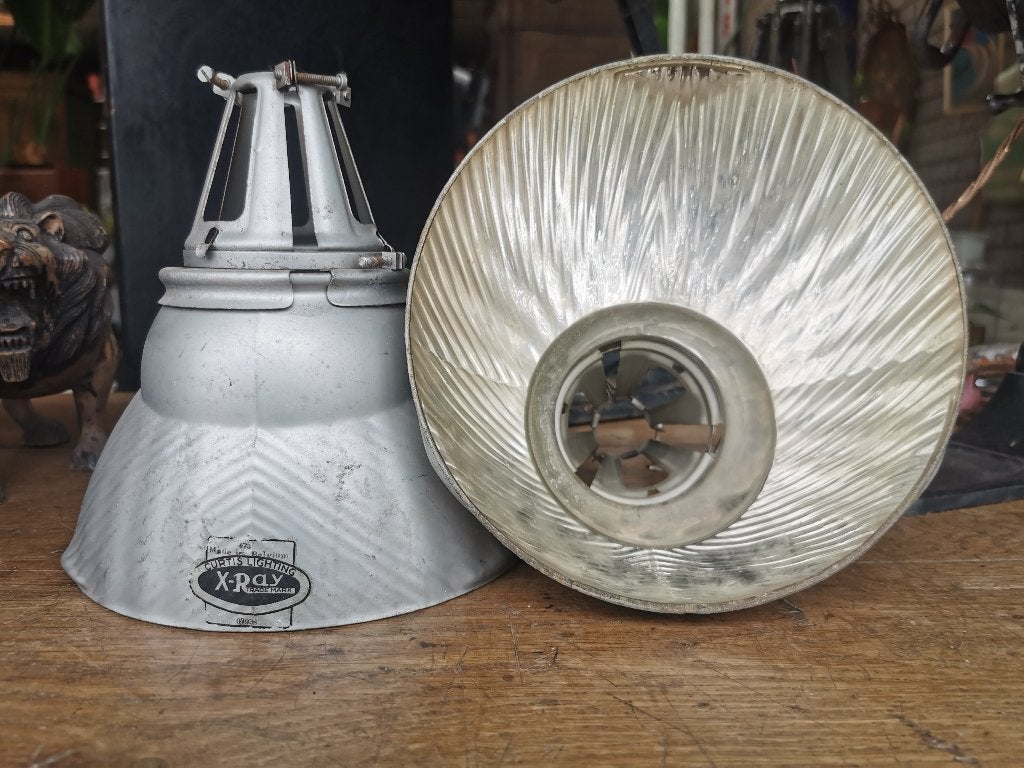 Vintage X-ray Curtis Lighting lamp, Huis en Inrichting, Lampen | Hanglampen, Ophalen of Verzenden, Glas