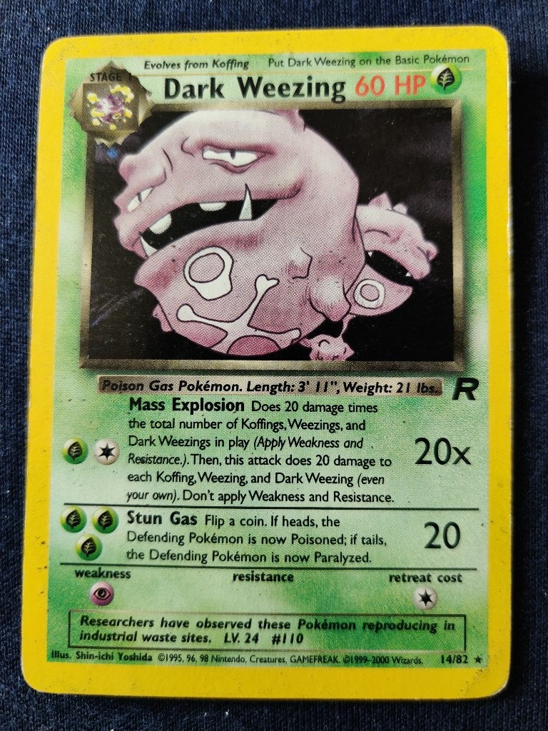 Dark Weezing Holo - Team Rocket 14/82 - Good, Ophalen of Verzenden, Nieuw