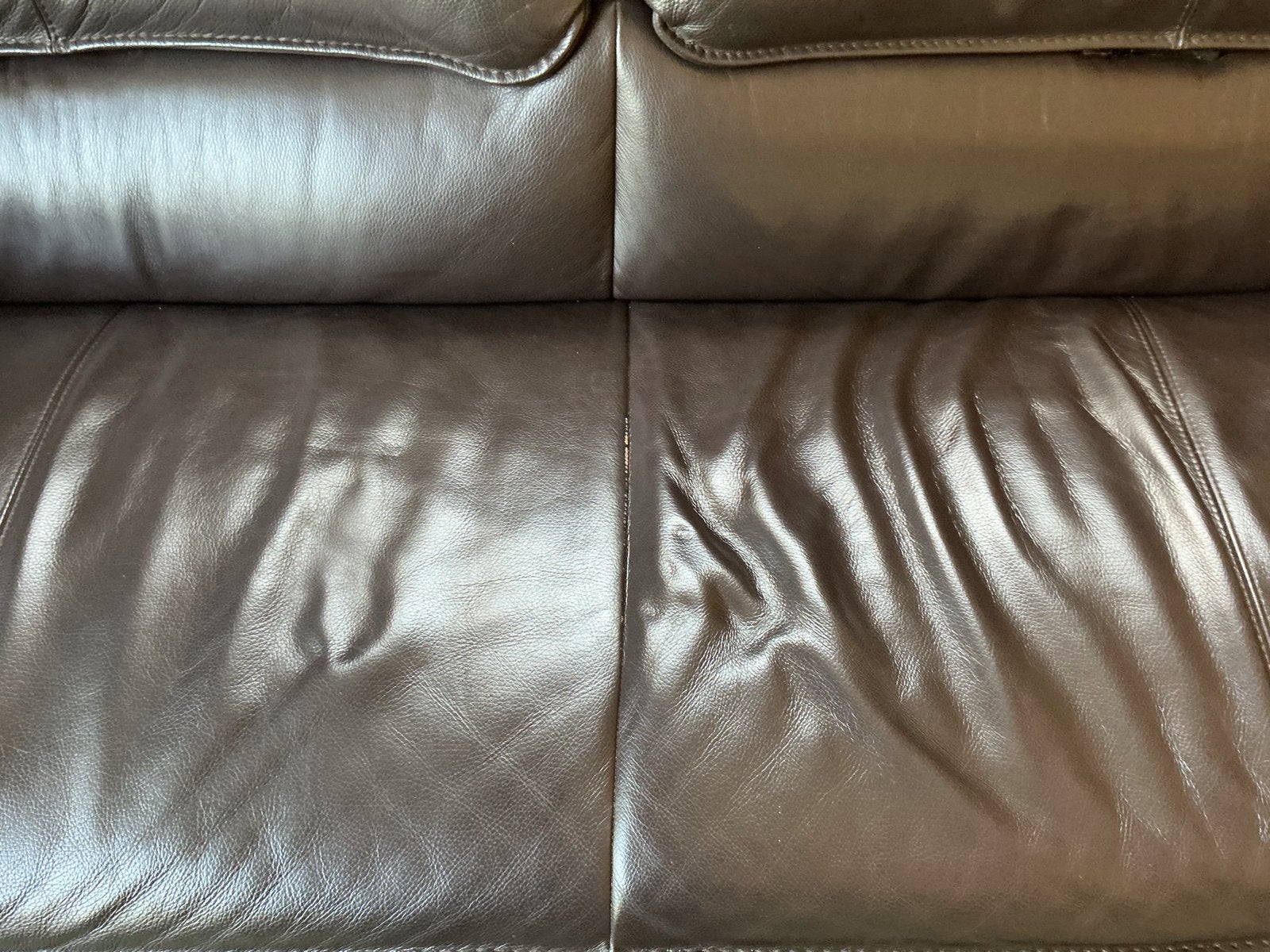 Comfortabele bruine leren tweezitsbank merk pode, Ophalen, Gebruikt, 150 tot 200 cm, Tweepersoons