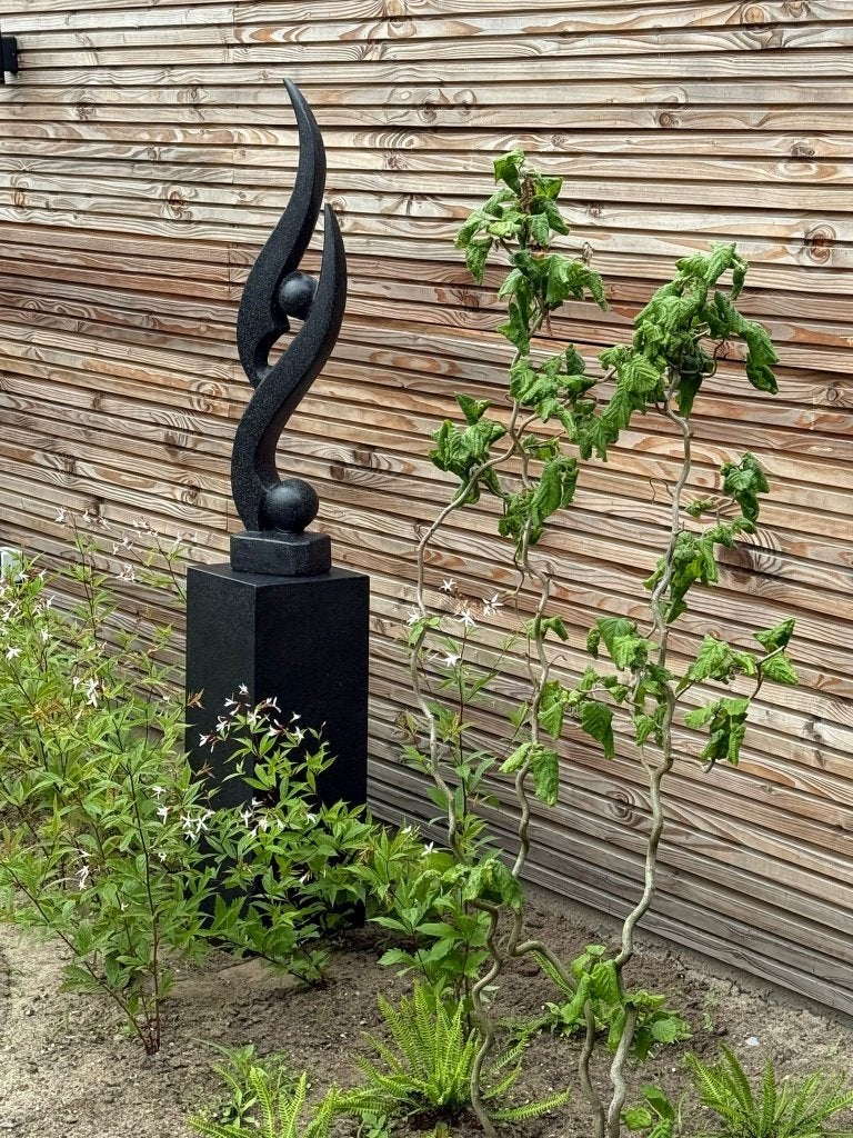 abstract tuinbeeld long flame terrazzo vorstbestendig nieuw, Ophalen, Nieuw, Steen, Abstract beeld