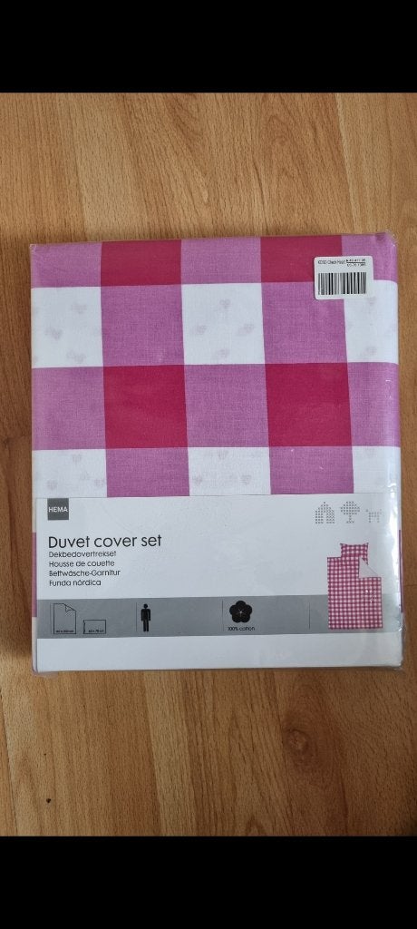 Nieuw dekbedovertrekset roze/wit 1 persoons, Meisje, Nieuw, Ophalen of Verzenden, Hema