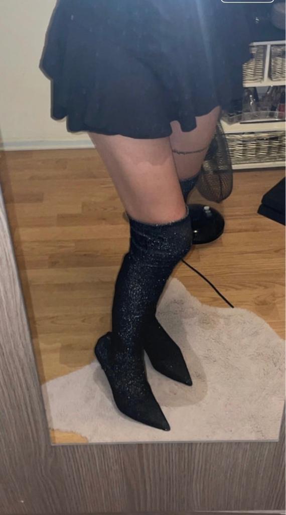 Overknie laarzen glitter zara, Hoge laarzen, Nieuw, Ophalen of Verzenden, Zara