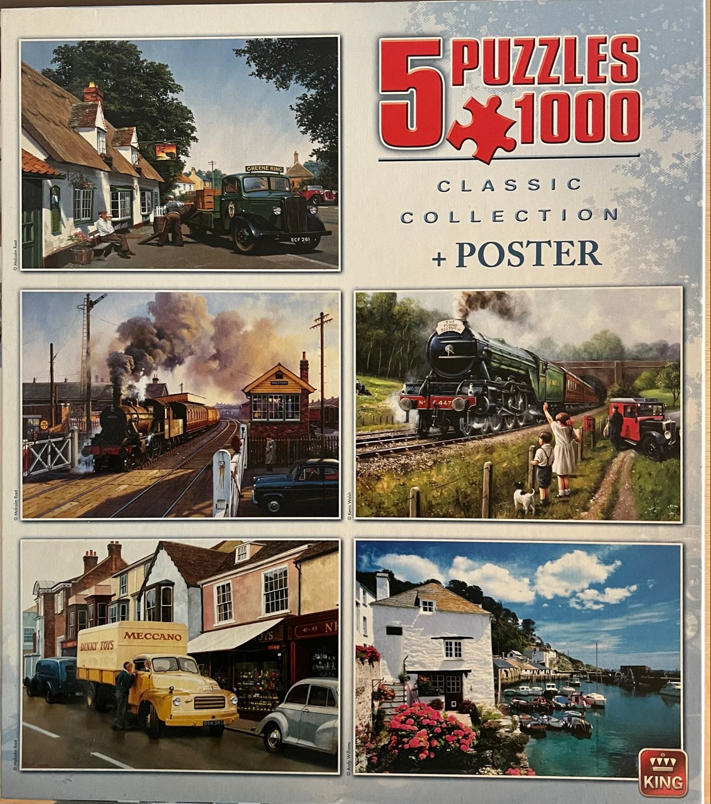 King 5x1000 Stukjes Puzzels Classic Collection + Poster, Ophalen, Meer dan 50 stukjes, Nieuw, 6 jaar of ouder