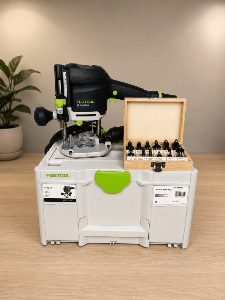 Festool OF 1010 REBQ Bovenfrees + GRATIS Frezenset 12dlg, Doe-het-zelf en Verbouw, Gereedschap | Freesmachines, Nieuw, Ophalen of Verzenden