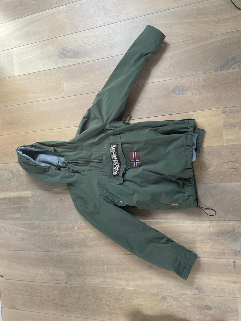 Napapijri Anorak Jas Groen Maat S, Ophalen of Verzenden, Zo goed als nieuw, Maat 46 (S) of kleiner, Groen