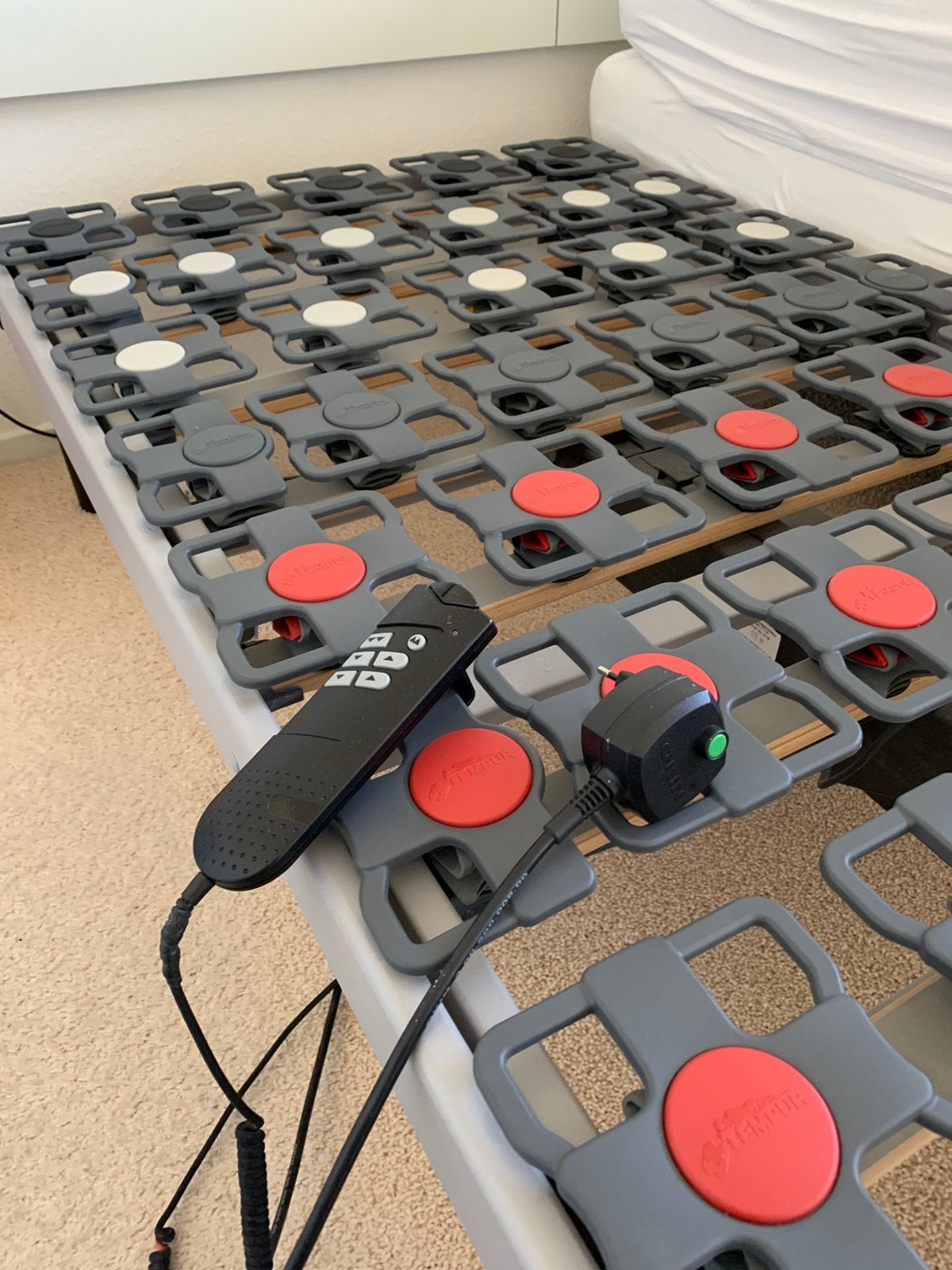 Tempur Flex 2000 schotelbodem electrisch met matras, Ophalen, Verstelbaar, 90 cm, Eenpersoons