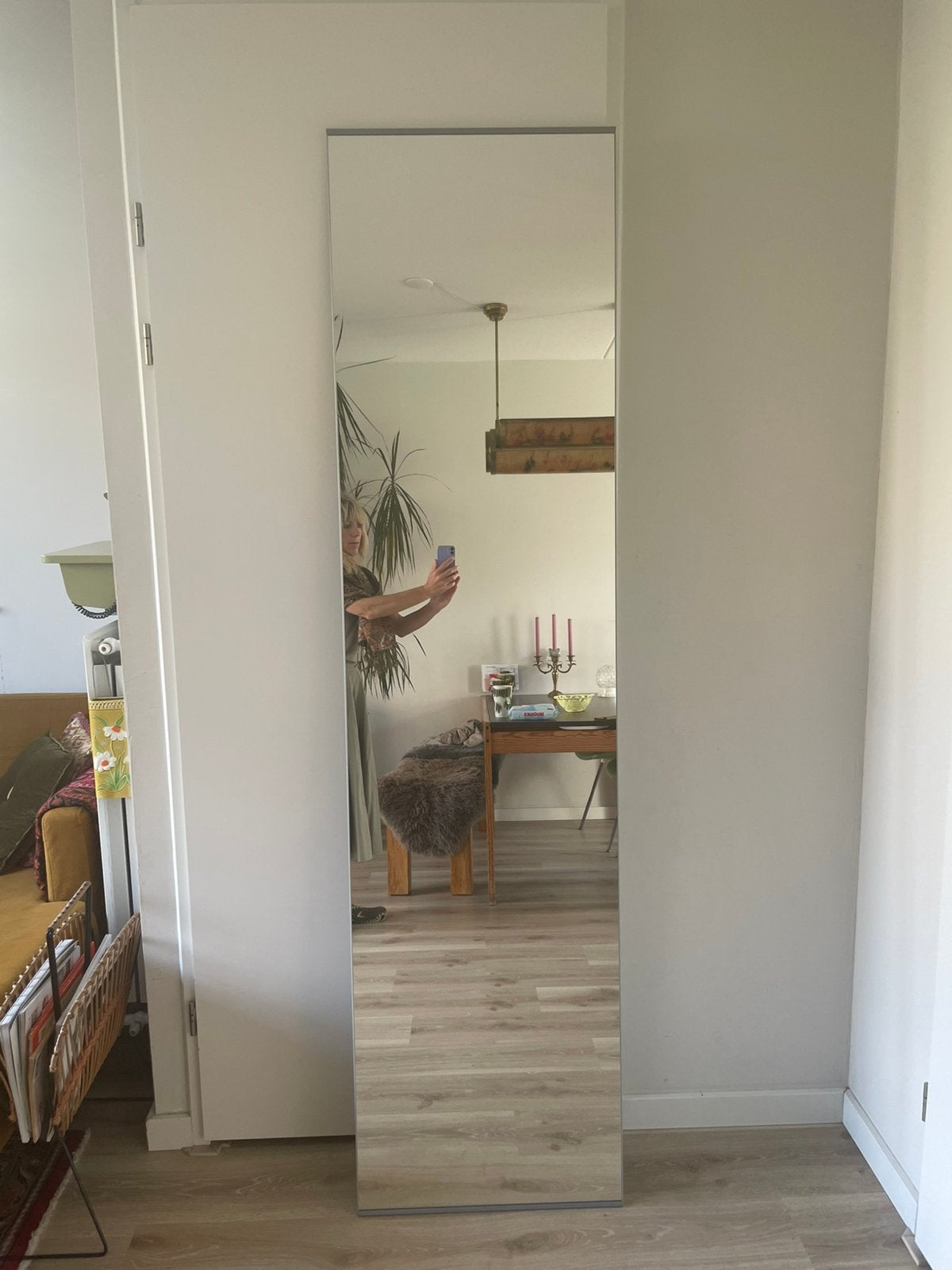 PAX IKEA Spiegeldeur 200x50 cm, Ophalen, Gebruikt, 50 tot 100 cm, Minder dan 25 cm