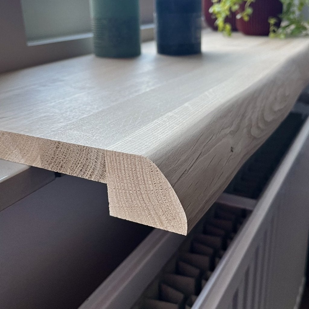 Massief eiken vensterbank | vensterbank | eiken, Doe-het-zelf en Verbouw, Hout en Planken, Ophalen, 25 tot 50 mm, Eiken, Nieuw