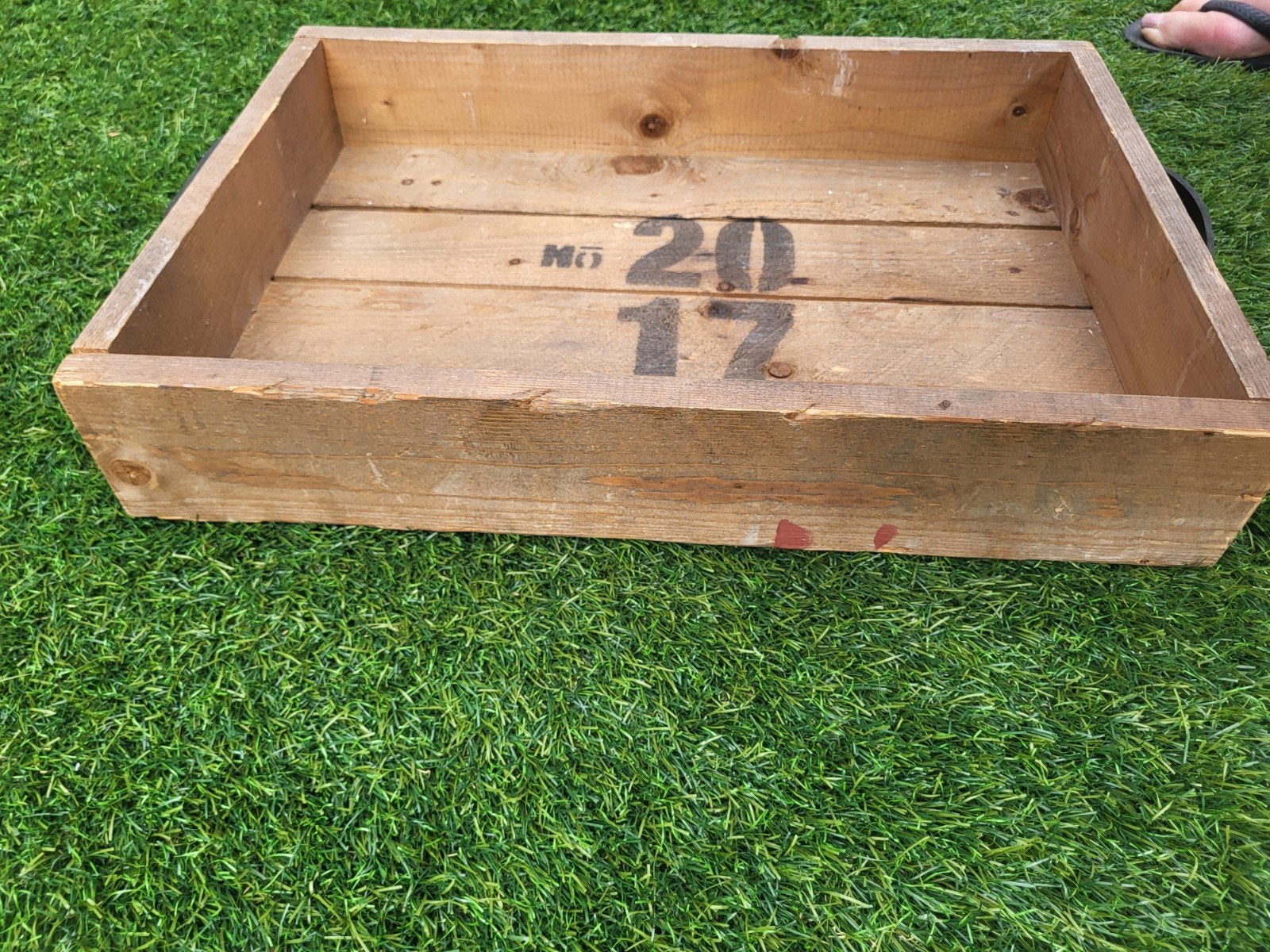 Houten dienblad met handvatten - Vintage stijl, Gebruikt, Ophalen of Verzenden, Bruin, Vintage