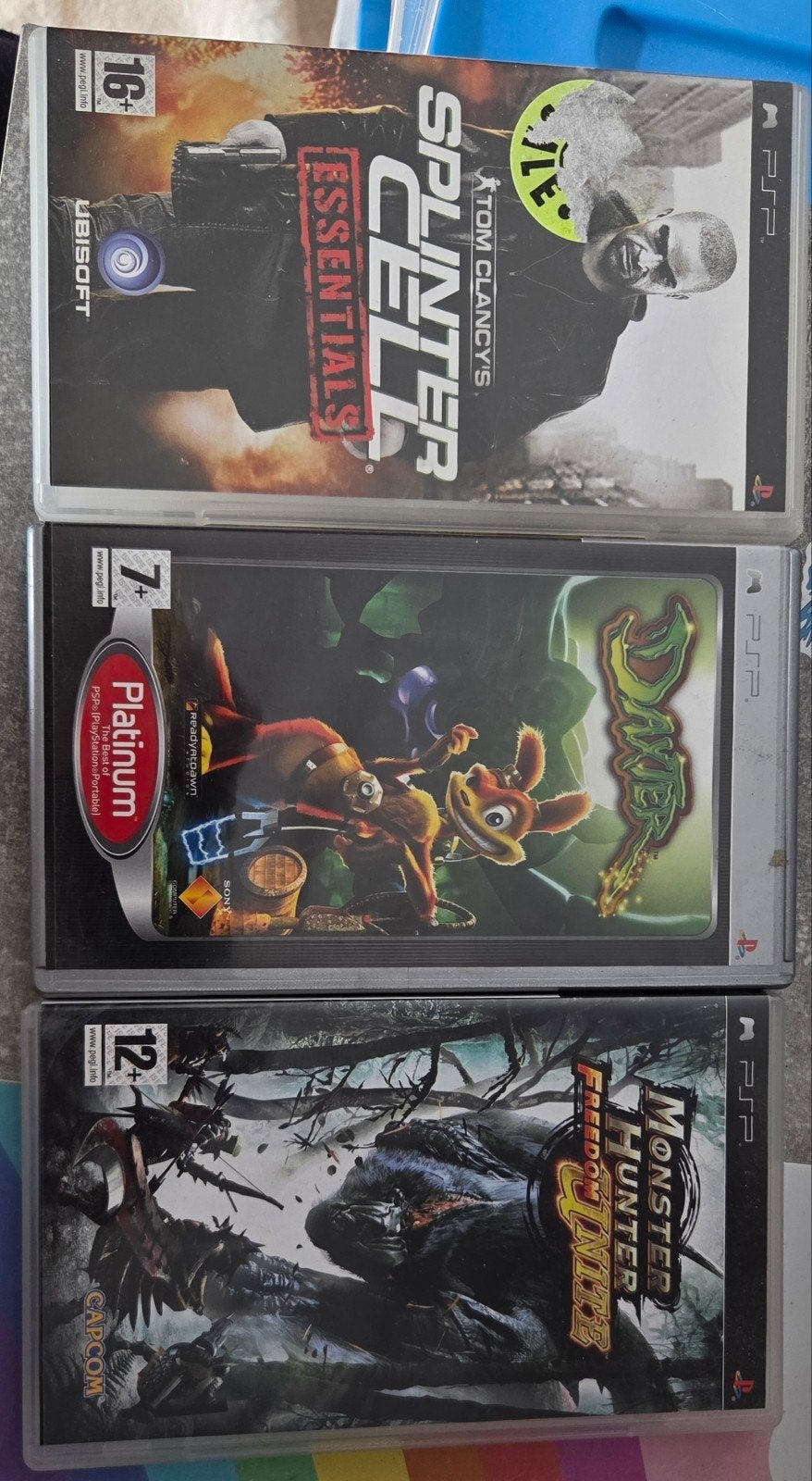Diverse PSP Games: Splinter Cell, Daxter, Monster Hunter, Gebruikt, 1 speler, Vanaf 16 jaar, Ophalen