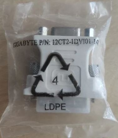 Gigabyte 12CT2-1DVI01-14R DVI naar VGA adapter (Nieuw), Ophalen, Nieuw