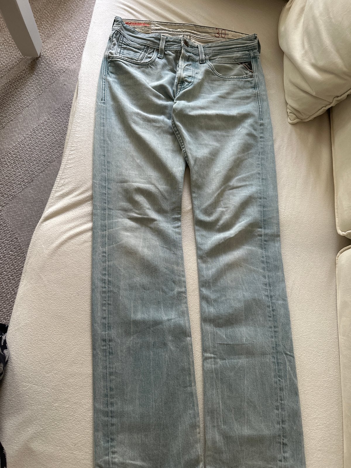 Replay herenjeans - Lichtblauw - Maat W30, Kleding | Heren, Ophalen of Verzenden, Gedragen, Blauw, W32 (confectie 46) of kleiner