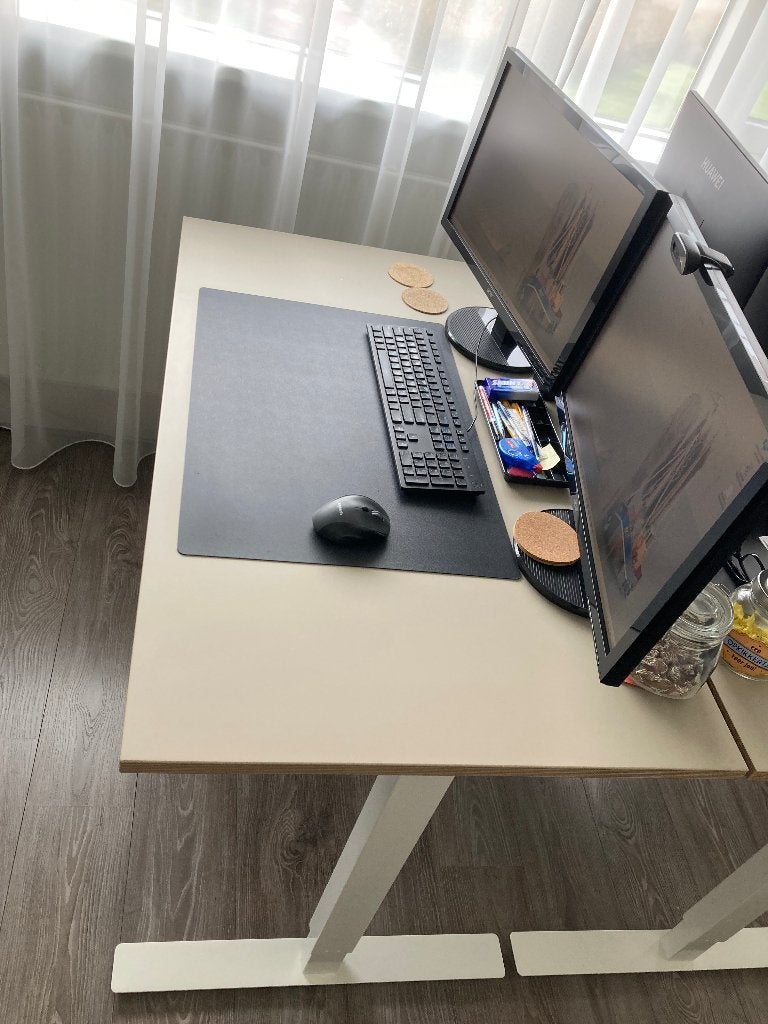 Prachtig Trotten bureau ikea 120x70 grijs/wit verstelbaar, Ophalen, Zit-sta bureau, Metaal, Zo goed als nieuw