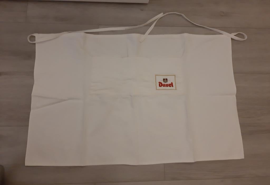 Duvel schort - Wit Keukenschort met Duvel logo, Ophalen of Verzenden, Nieuw, Kleding, Duvel
