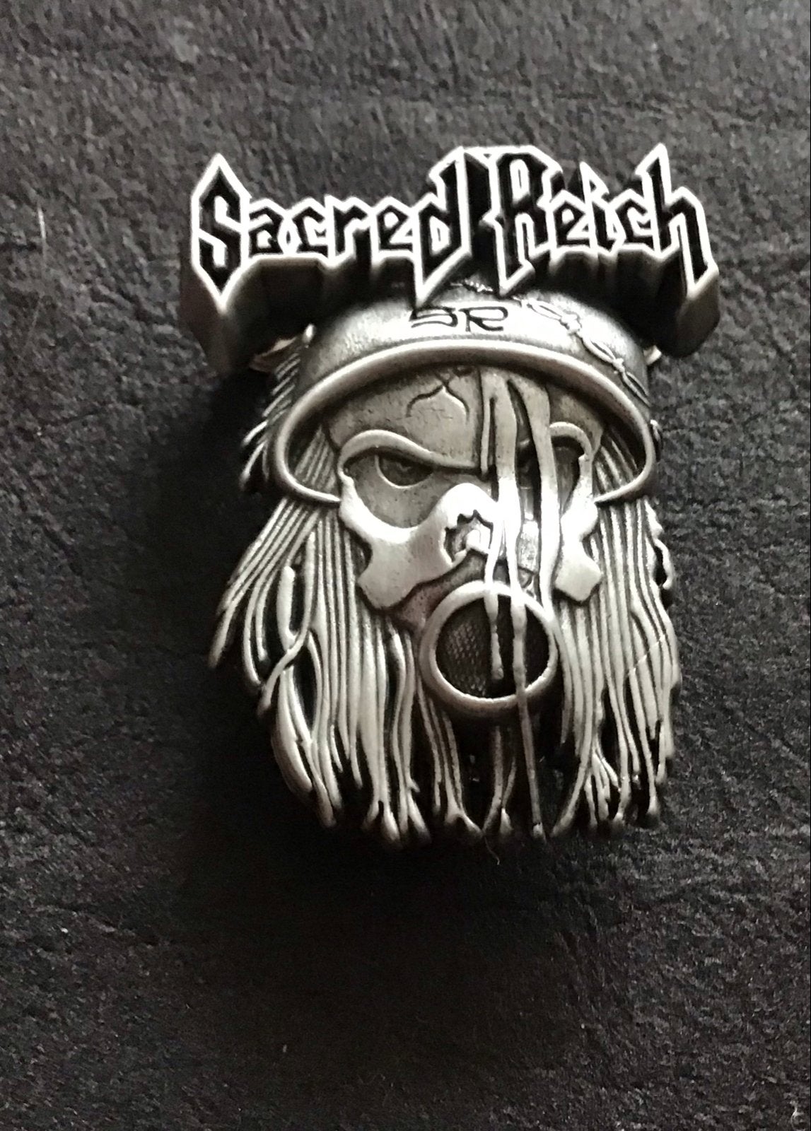 Sacred Reich Pin  slayer anthrax metallica, Ophalen of Verzenden, Zo goed als nieuw, Overige onderwerpen, Speldje of Pin