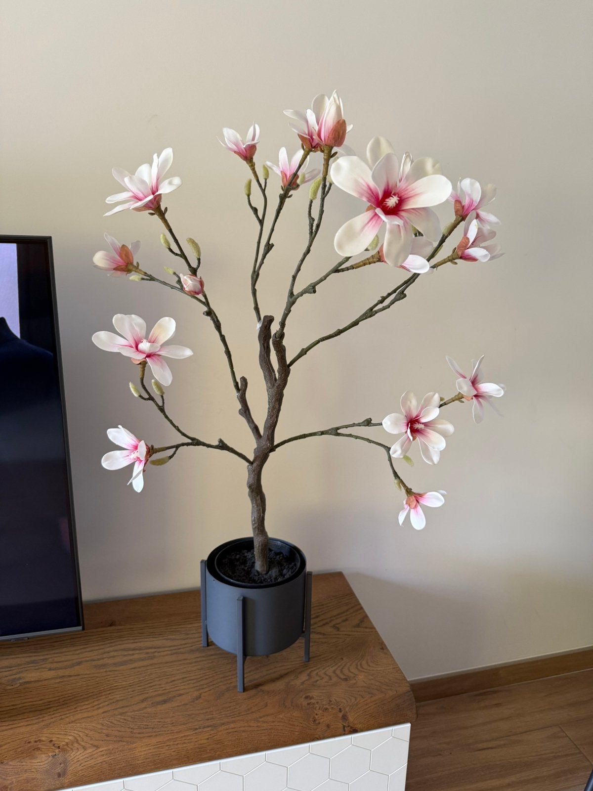Kunst magnolia, Ophalen, Binnen, Roze, Kunstplant