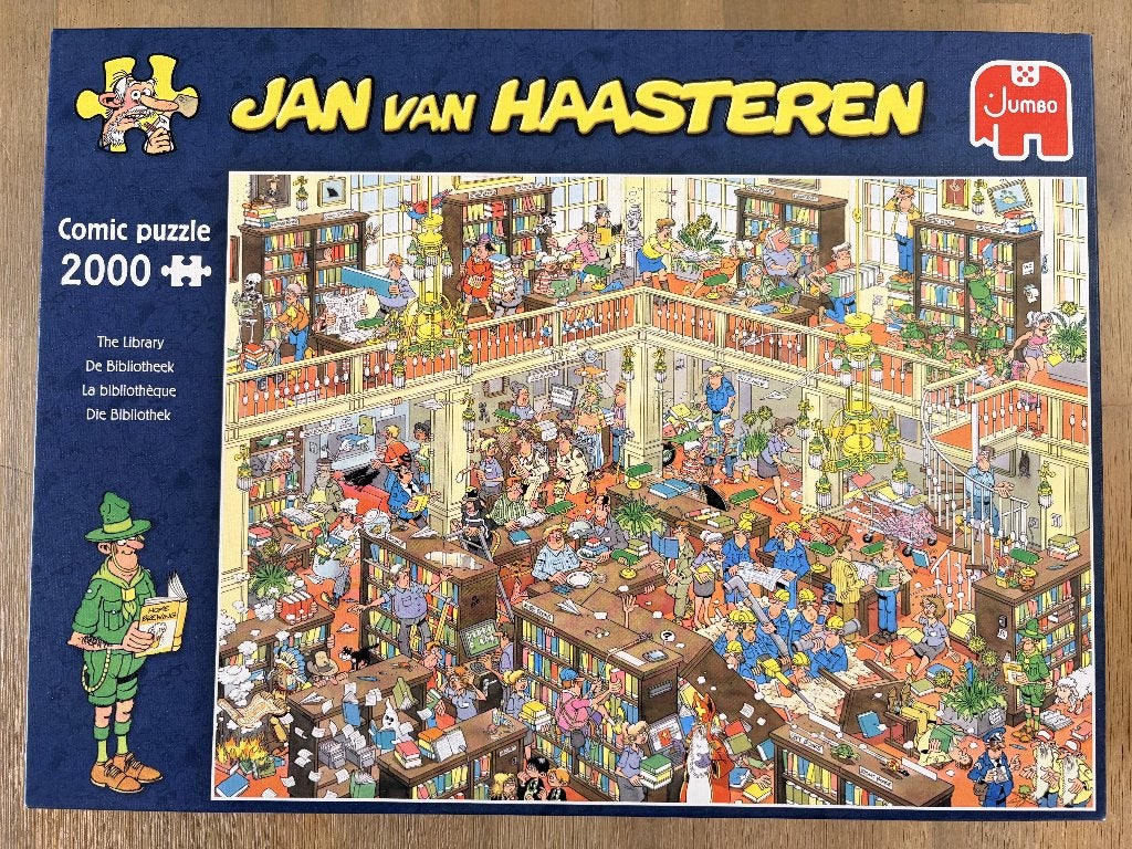 Jan van Haasteren: De bibliotheek (2000 stukjes), Hobby en Vrije tijd, Denksport en Puzzels, Ophalen of Verzenden, Meer dan 1500 stukjes