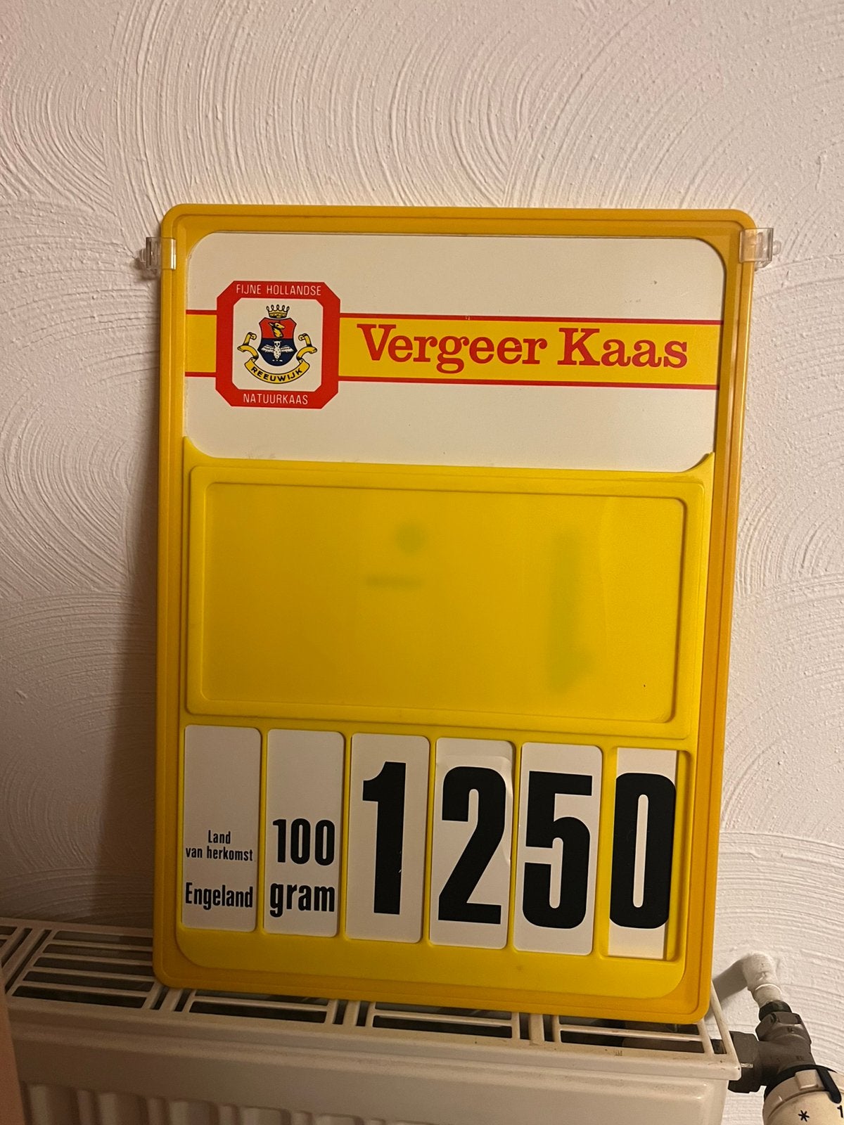 Kaasprijs display winkel, Ophalen, Gebruikt, Reclamebord