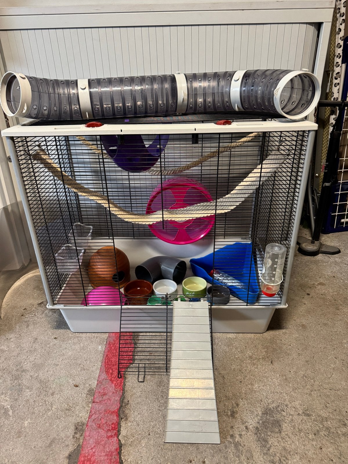 Knaagdierkooi inclusief toebehoren rat, Dieren en Toebehoren, Ophalen, Gebruikt, 60 tot 90 cm, 75 tot 110 cm