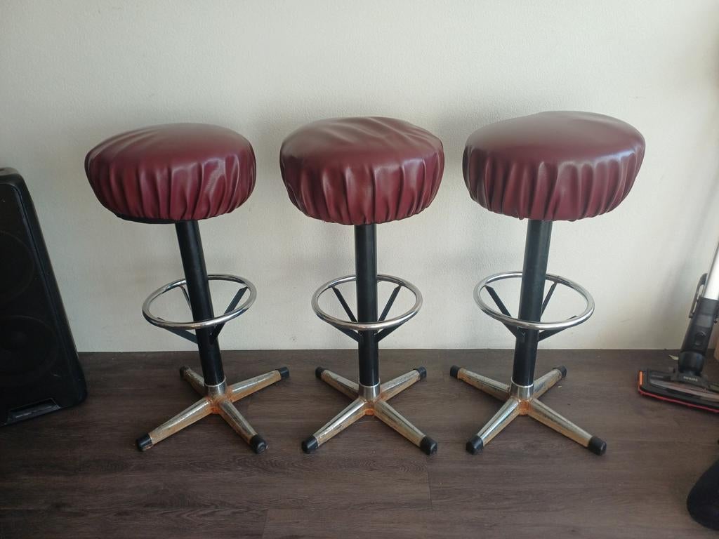 3 barkrukken 80cm hoog voor mancave/jeugdhonk, Ophalen, Gebruikt, Met voetsteun, 60 tot 90 cm