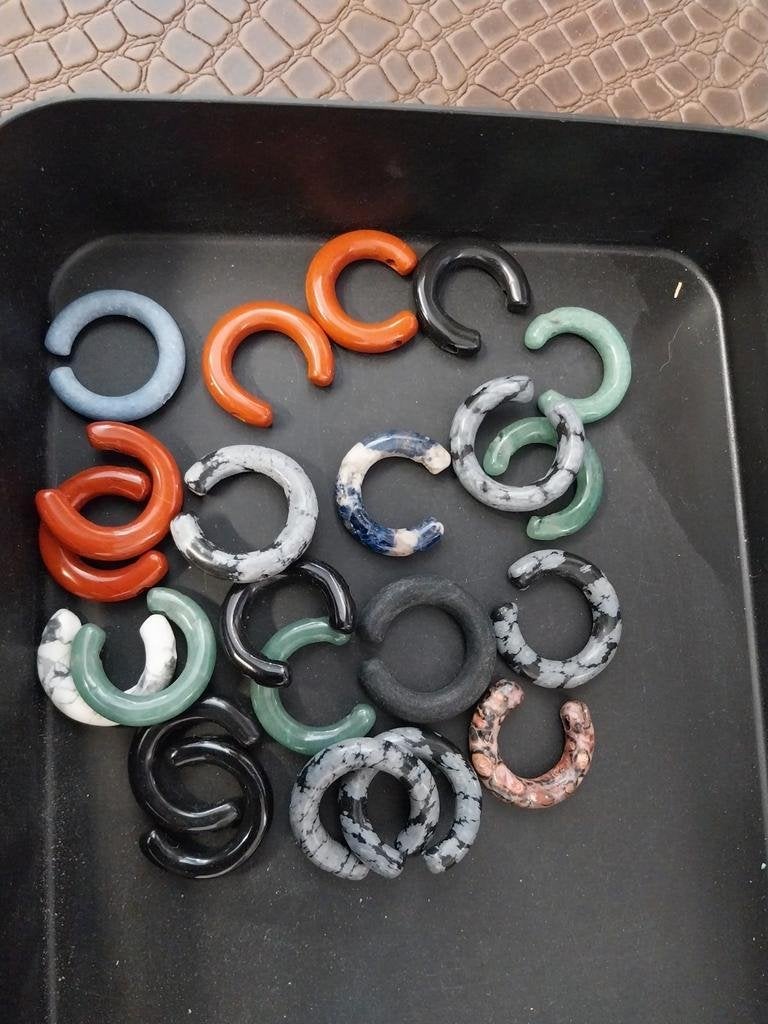 Edelsteen ringen dubbel geboord, Ophalen of Verzenden