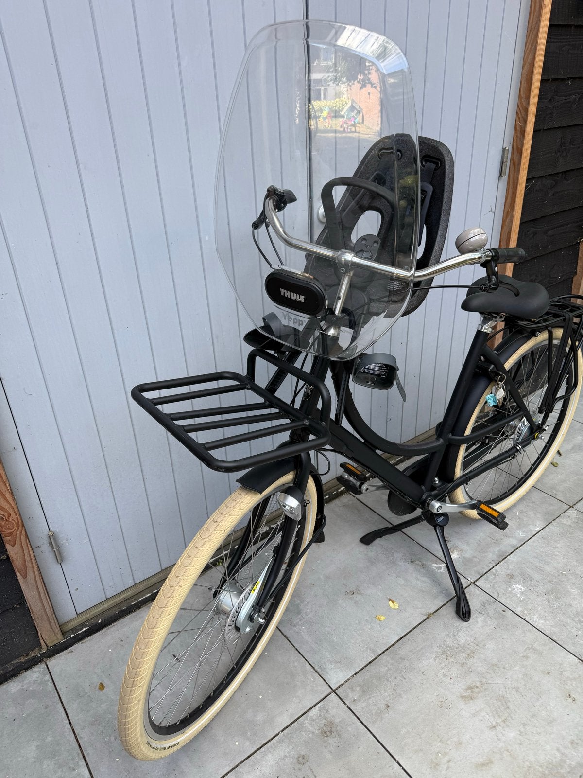 Azor Ameland omafiets met kinderzitje en windscherm, Fietsen en Brommers, (Extra) lage instap, Zo goed als nieuw, 50 tot 53 cm