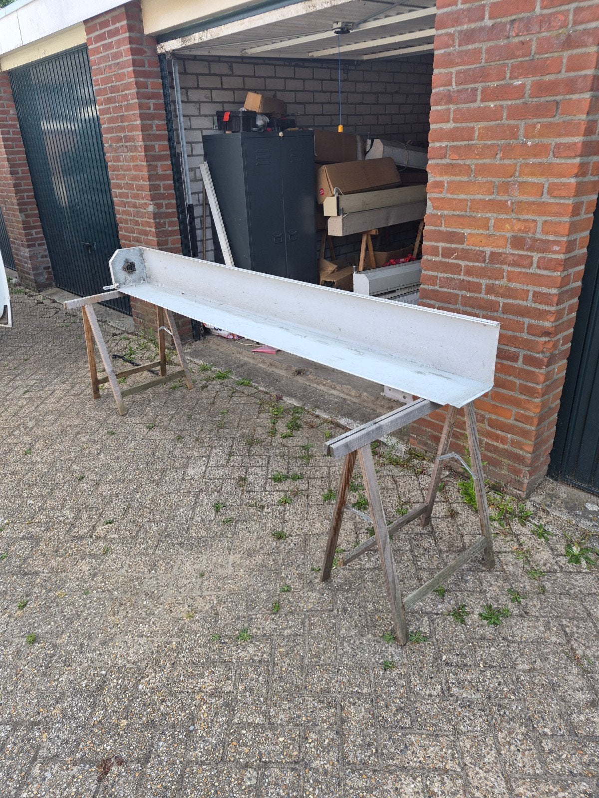 2 Elektrische Witte Rolluiken - Max. 250x280 cm, Doe-het-zelf en Verbouw, Rolluiken, Ophalen, Gebruikt, 200 cm of meer, Wit