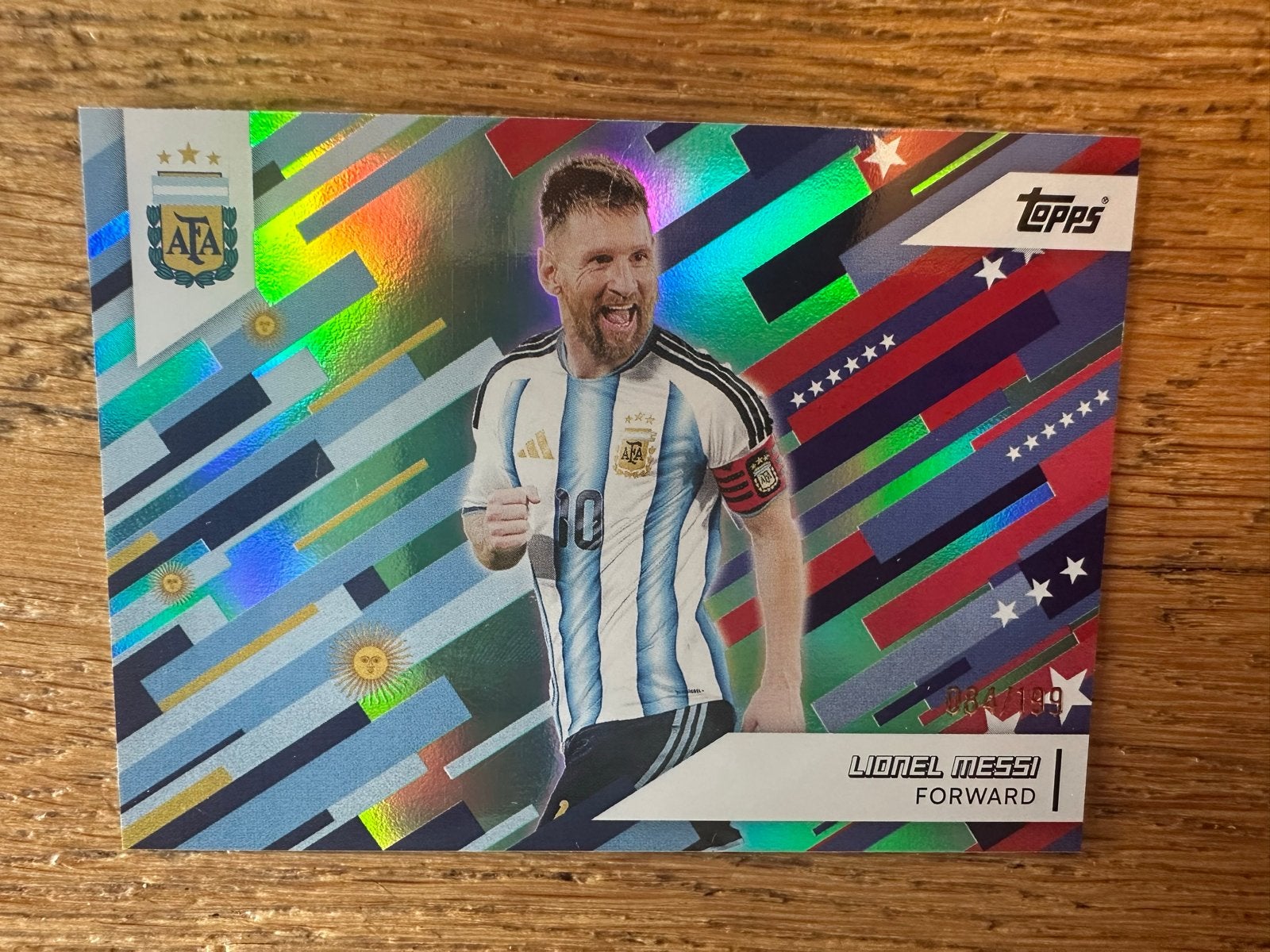 Lionel Messi Topps Argentinie kaart 084/199, Ophalen of Verzenden, Nieuw, Buitenlandse clubs, Spelerskaart