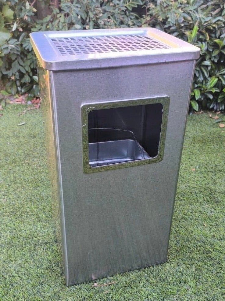 RVS Afvalbak met Asbak - Stijlvol en Functioneel, Ophalen of Verzenden, Rvs, 75 – 100, 20 tot 30 liter
