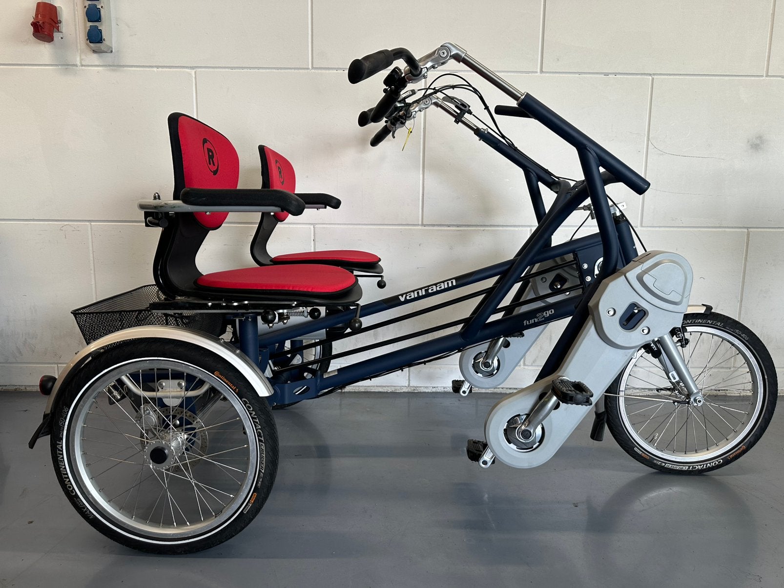 Prachtige Van Raam Fun2Go elektrische duofiets met garantie!, Ophalen of Verzenden, Zo goed als nieuw, Schijfrem
