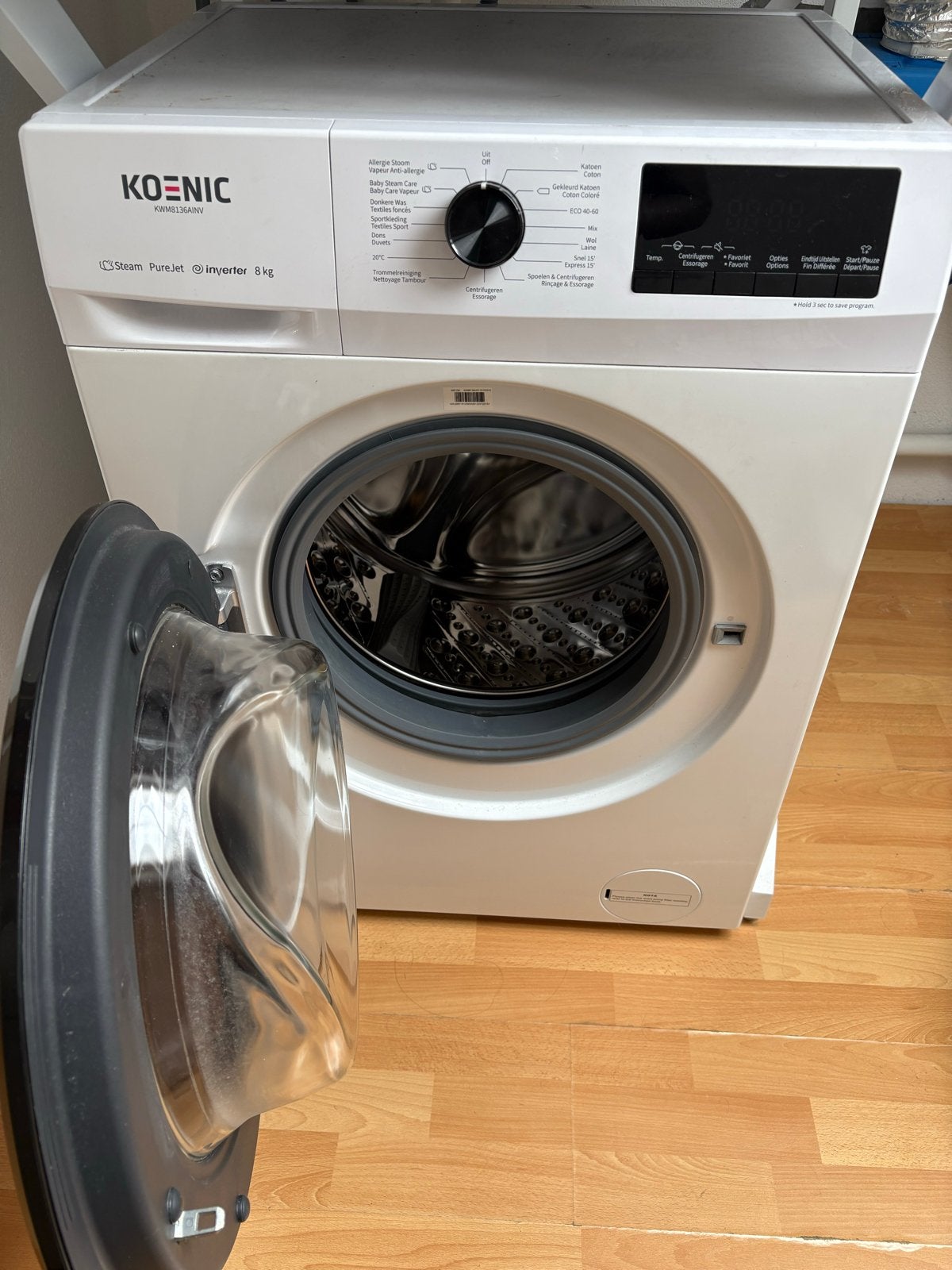 Koenic KWM8136AINV Wasmachine - 8 kg - Inverter Motor, Ophalen, 1200 tot 1600 toeren, Gebruikt, 8 tot 10 kg