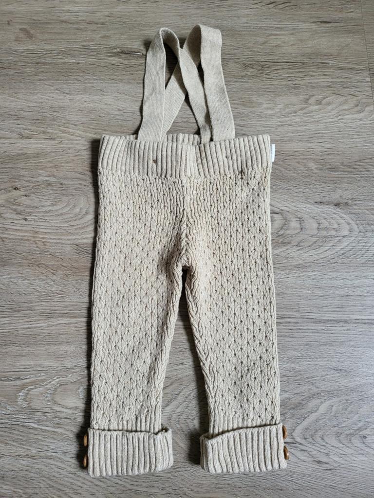 Noppies broekje maat 56 beige gebreid tuinbroek, Broekje, Jongetje of Meisje, Ophalen of Verzenden, Zo goed als nieuw
