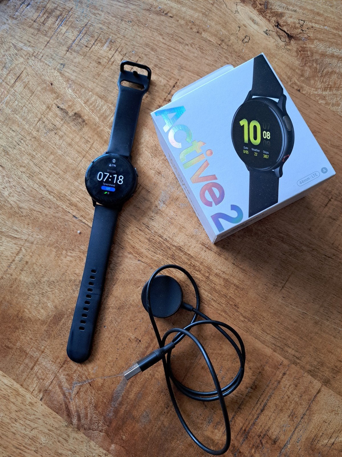 Samsung Galaxy Watch Active 2 44mm LTE Zwart, Zwart, Ophalen of Verzenden, Zo goed als nieuw, Samsung