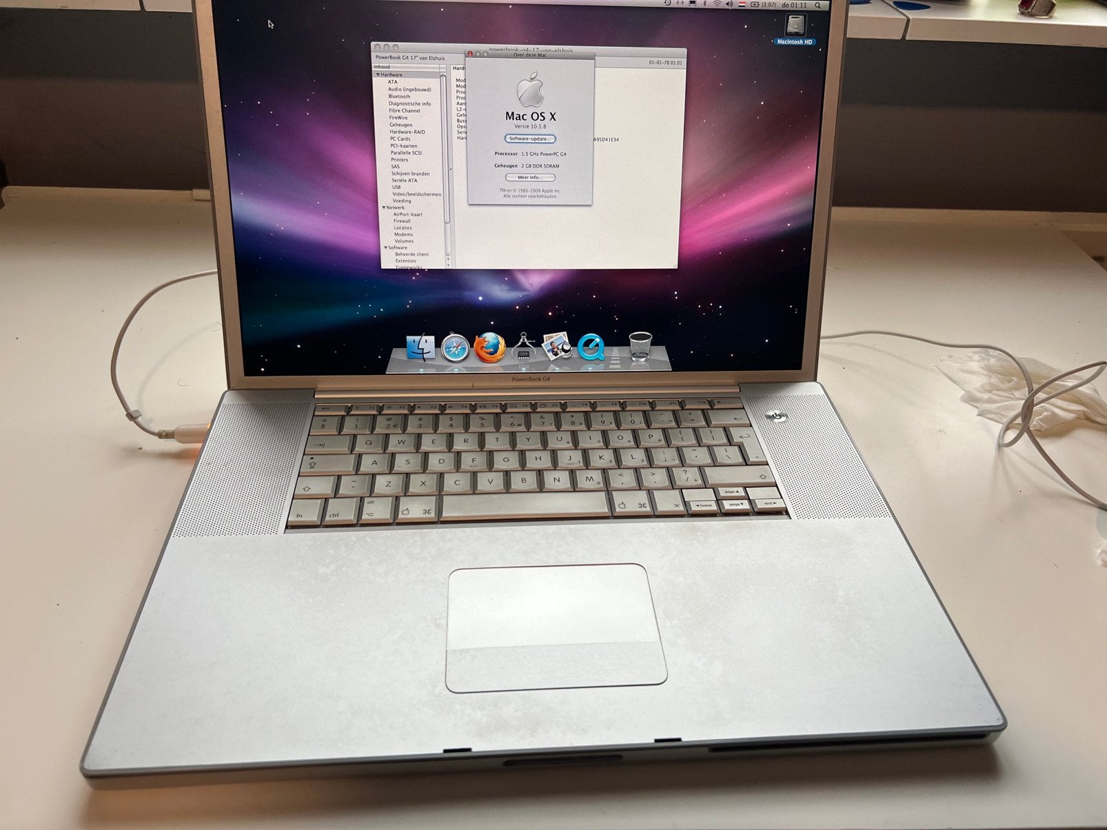 Powerbook g4 17 inch 2GB ram 1.5ghz  collector item, Computers en Software, Apple Macbooks, Overige modellen, Minder dan 2 Ghz