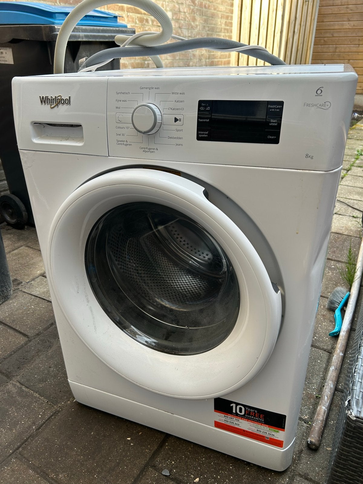 Whirlpool Wasmachine - 8kg FreshCare+, Ophalen, 1200 tot 1600 toeren, Gebruikt, 8 tot 10 kg