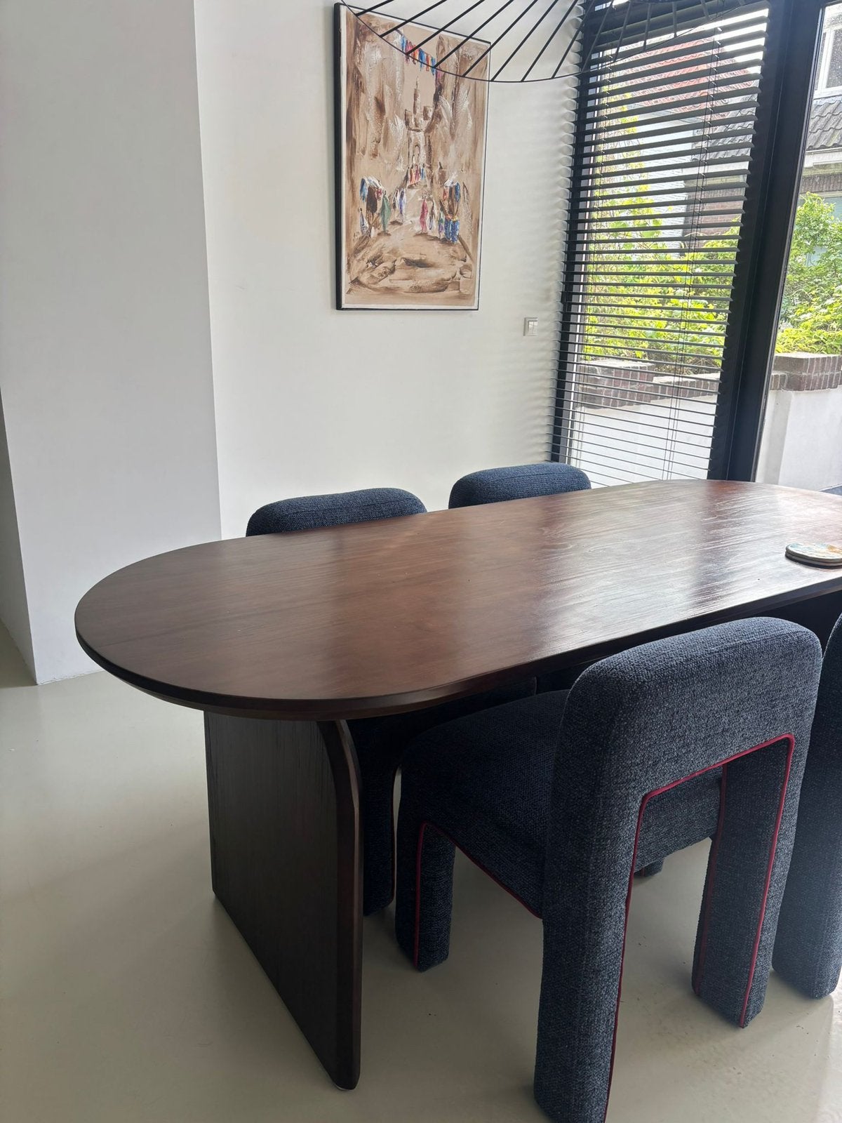 Eikenhouten tafel 80x200, 200 cm of meer, Zo goed als nieuw, Rechthoekig, 50 tot 100 cm