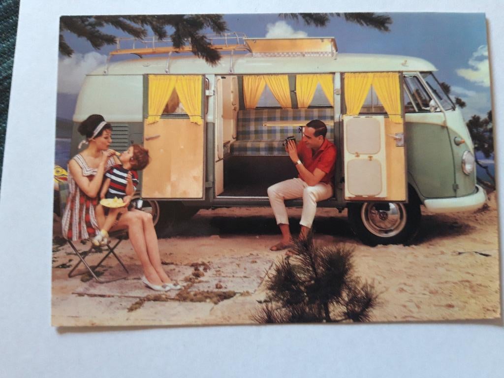 fotokaart Volkswagen T1 camper, Ophalen of Verzenden, 1960 tot 1980, Ongelopen, Voertuig