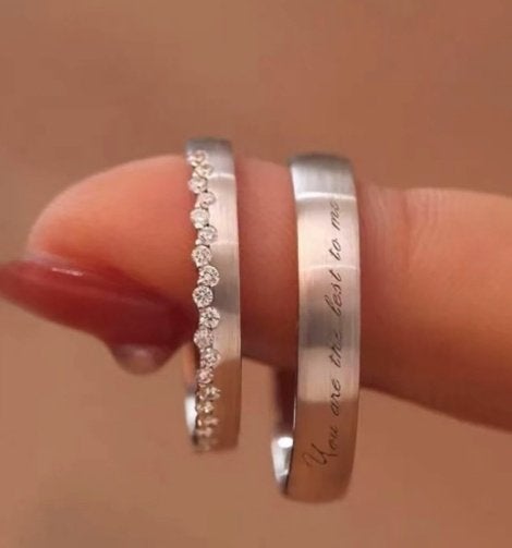 Luxe Valentijn stallen 2 in 1 ring met zirkonen, 18 tot 19, Nieuw, Ophalen of Verzenden, Met edelsteen