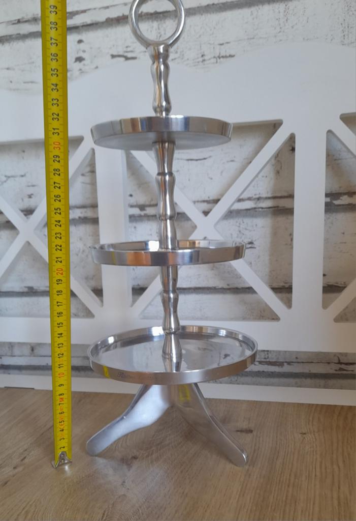 Zilverkleurige 3 laagse etagere riviera maison, Verzenden