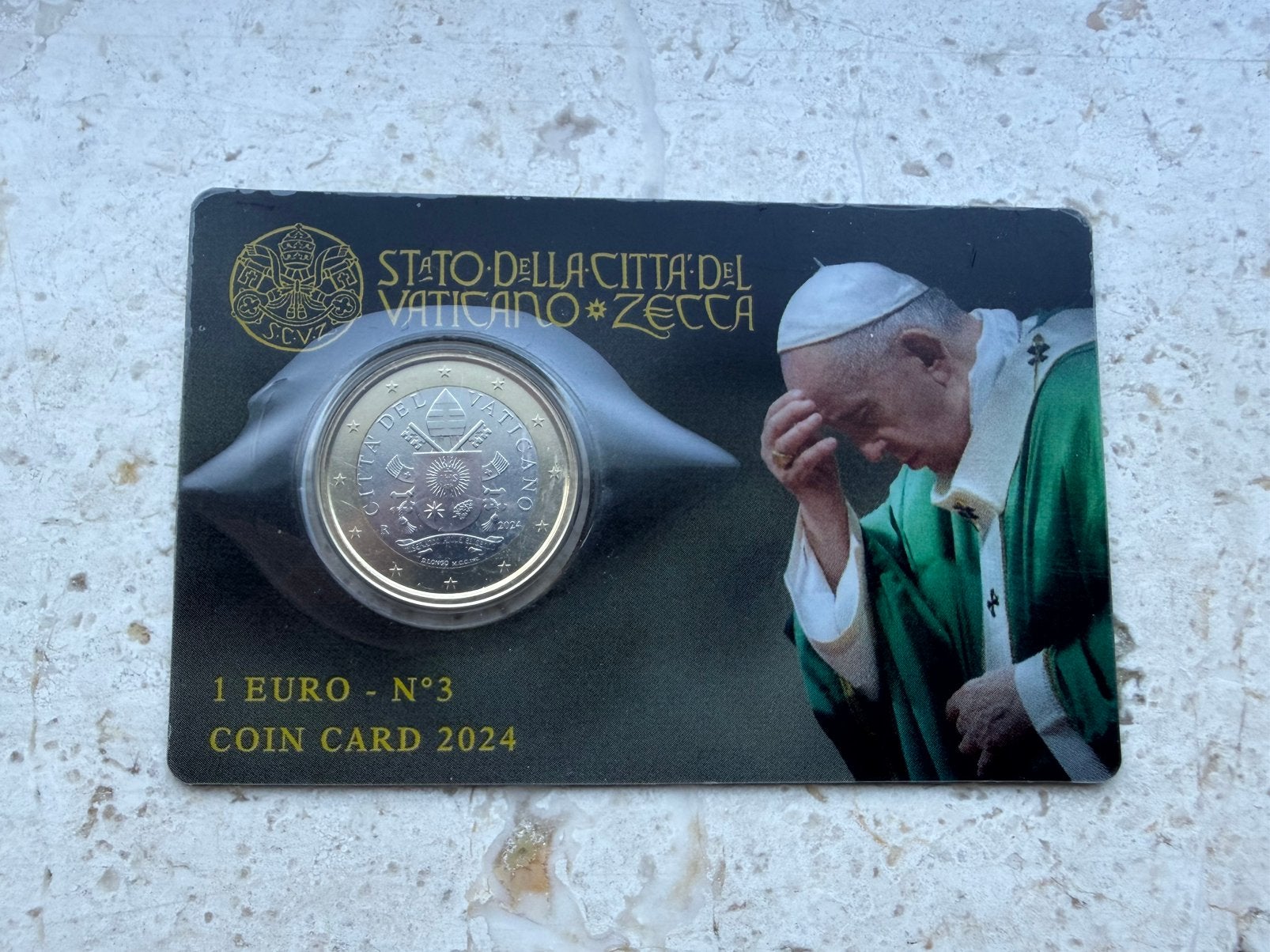 Vaticaanstad 1 euro 2024 in coincard, Ophalen of Verzenden, Vaticaanstad, 2 euro