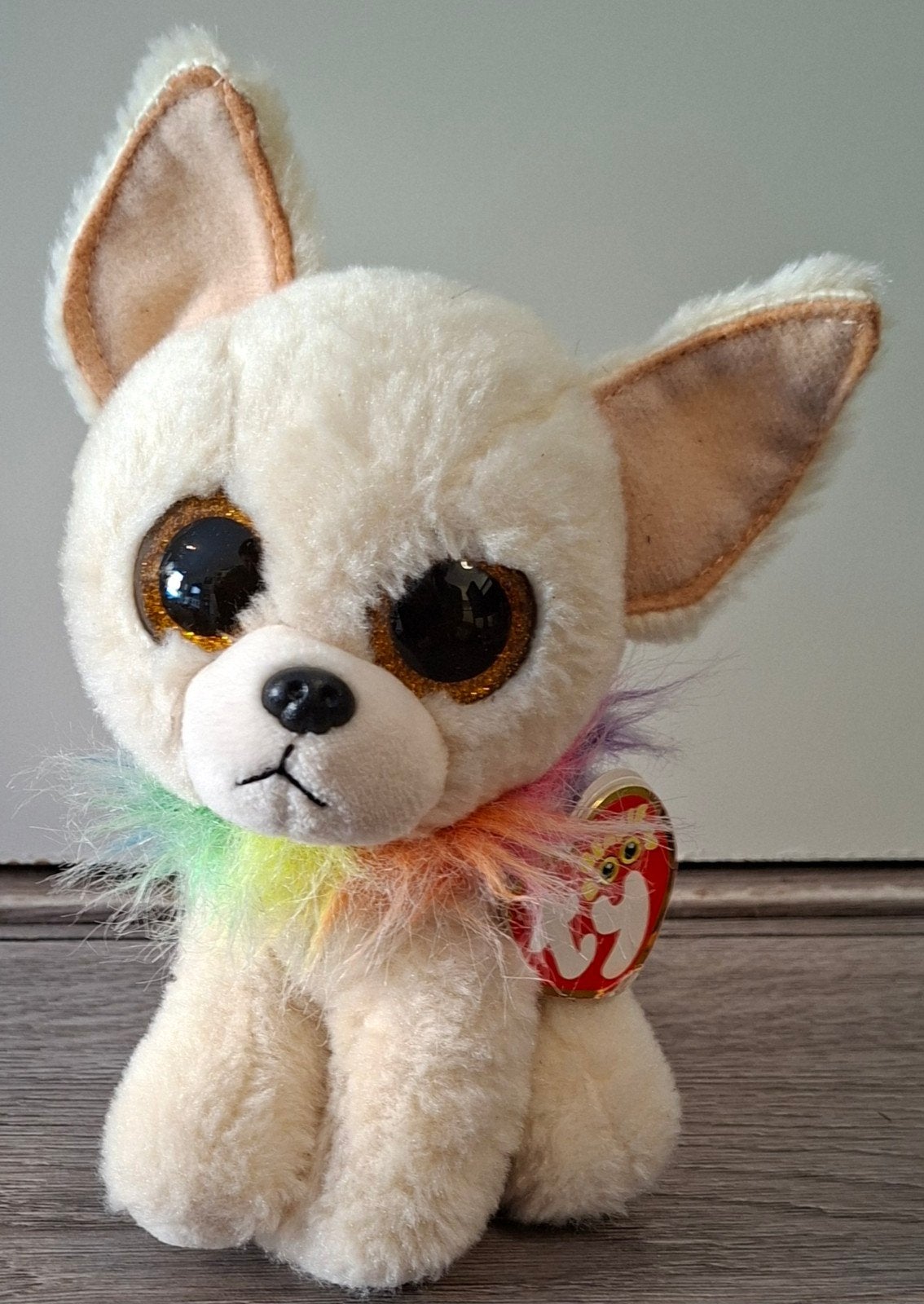 ty beanie boo hondje Chewey 16 cm, Overige karakters, Zo goed als nieuw, Meerkleurig, Klein (minder dan 20 cm)