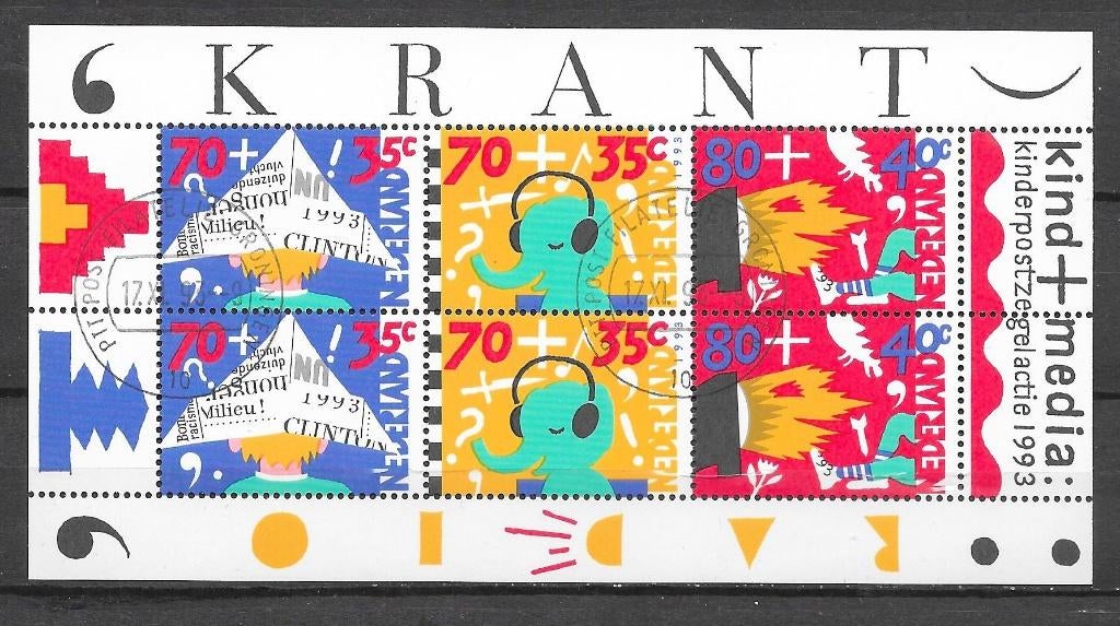 Blok 1578 gebruikt cw 4,00, Postzegels en Munten, Postzegels | Nederland, Ophalen of Verzenden