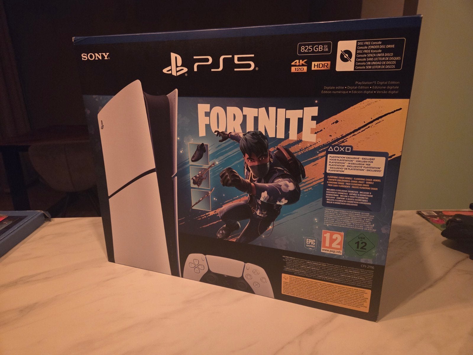 Sony PlayStation 5 Digital Edition + Fortnite bundel, Ophalen, Nieuw, Playstation 5 Digital