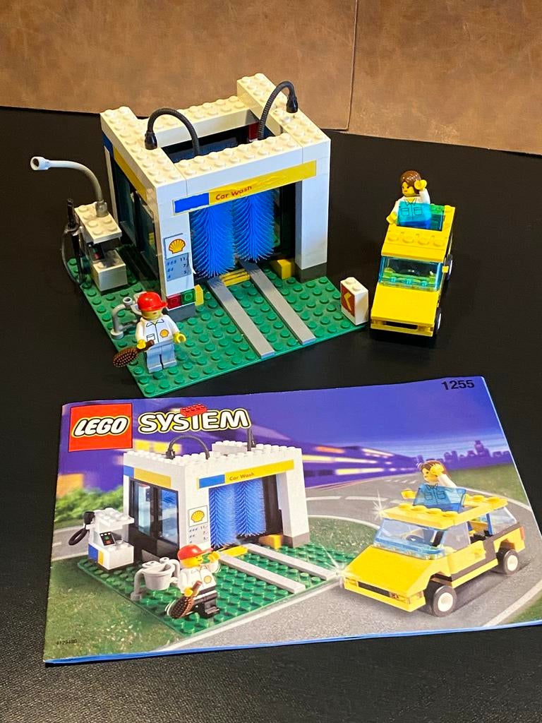 Lego system Car Wash 1255 met instructies en figuren, Lego, Ophalen of Verzenden, Complete set, Inclusief instructies