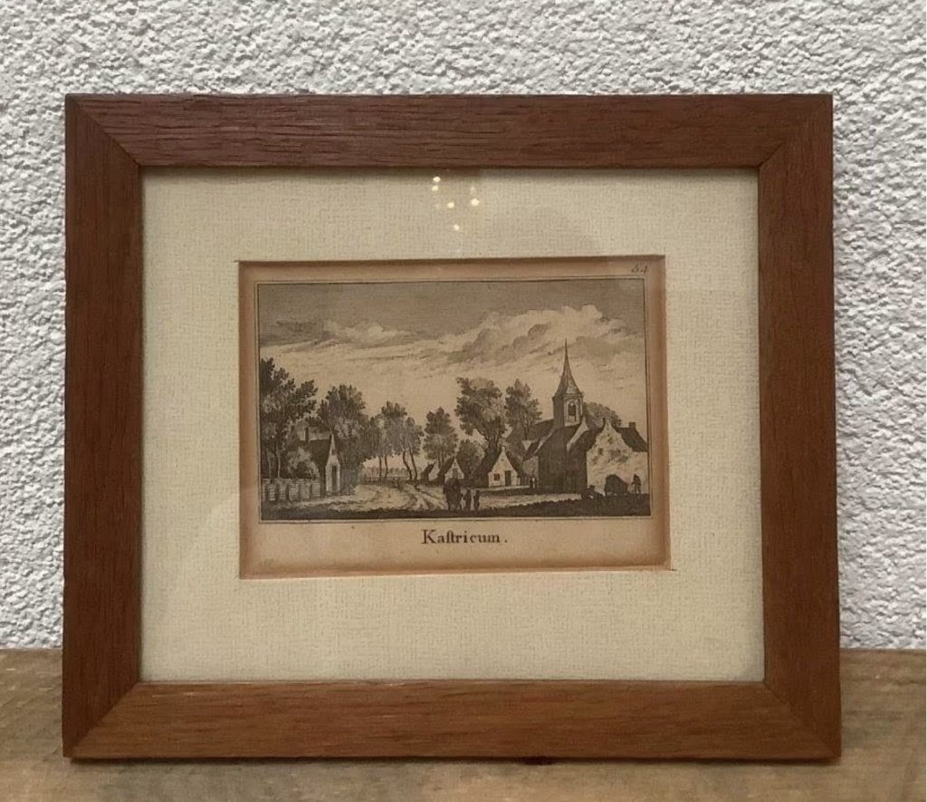 Mooie prent van Castricum. Datering ca 1745 ORIGINEEL, Ophalen of Verzenden, Voor 1940, Gebruikt