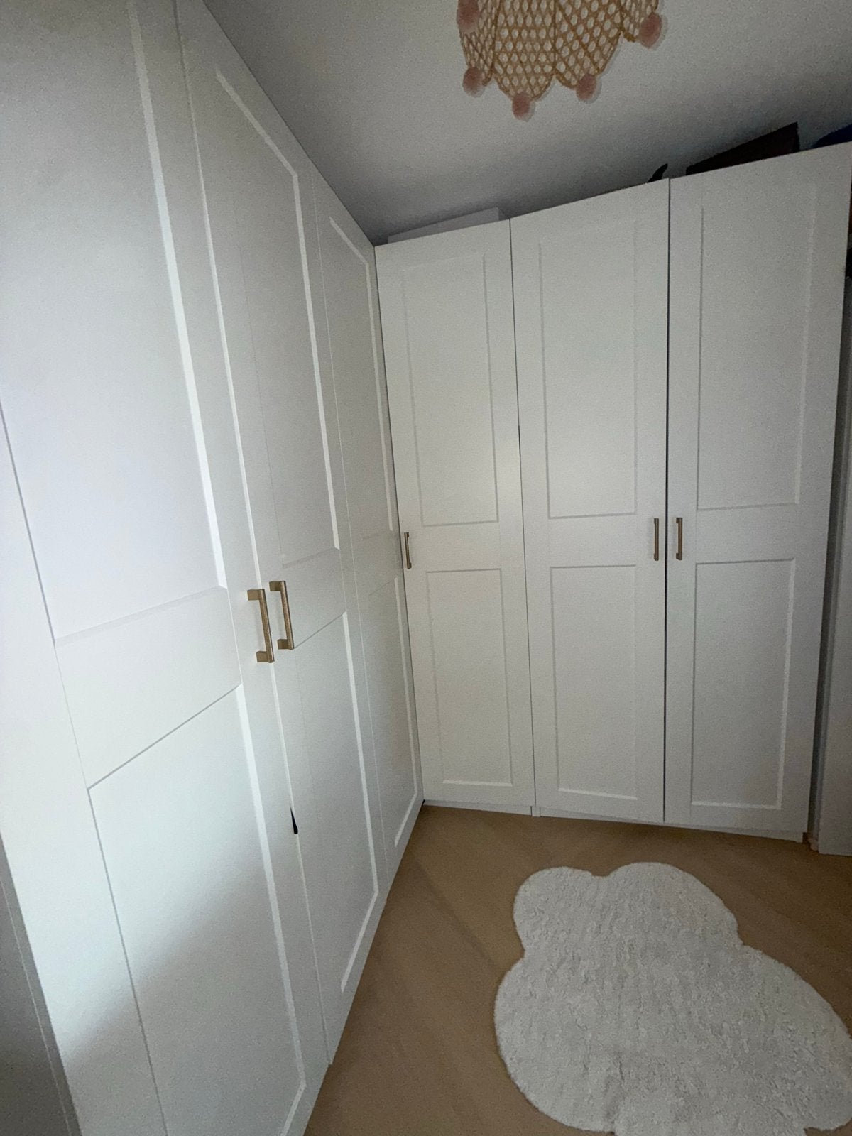 Witte IKEA pax kast met gouden handgrepen, Ophalen, 200 cm of meer, Zo goed als nieuw, Overige houtsoorten
